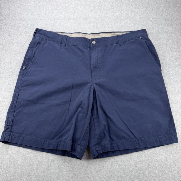Columbia Flex ROC Shorts Mens 42x10 Navy Blue Cargo Utility Hiking Zip‎ Pocket - Picture 1 of 8
